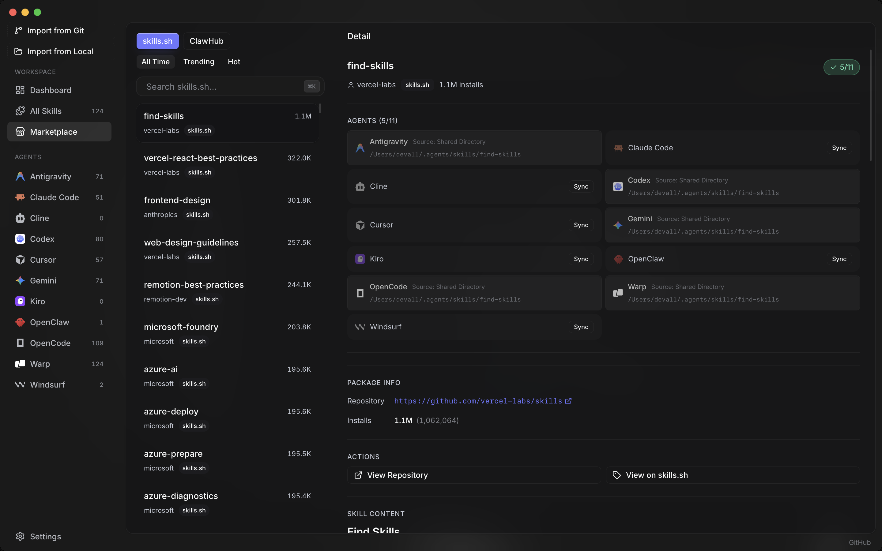 Skiller Marketplace: search and install from community sources